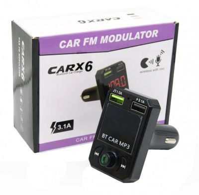 Лот: 17355814. Фото: 1. Авто FM-MP3 модулятор CARX6 USB... FM-модуляторы, трансмиттеры