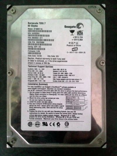 Лот: 9340802. Фото: 1. Seagate ST380011A. Жёсткие диски (HDD)