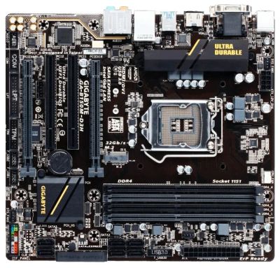 Лот: 10209858. Фото: 1. Gigabyte GA-B150M-D3H (DDR4) Торг... Материнские платы