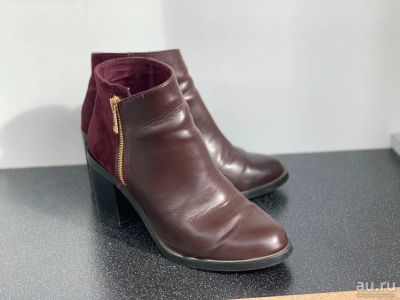 Лот: 13477303. Фото: 1. Ботиночки бордовые Stradivarius. Ботинки, полуботинки