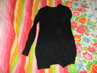 Лот: 4535500. Фото: 1. кардиган черный 46р. Свитеры, толстовки, худи