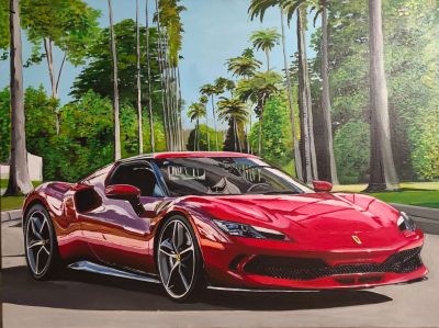 Лот: 25589001. Фото: 1. Картинa, Ferrari 296 GTB. Картины, рисунки