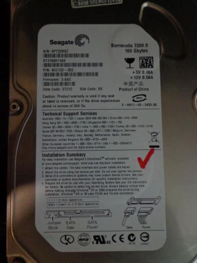 Лот: 4374242. Фото: 1. HDD Seagate 160Gb. Жёсткие диски (HDD)