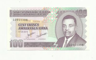 Лот: 9149465. Фото: 1. Бурунди. 100 франков. 2010 г.UNS. Африка