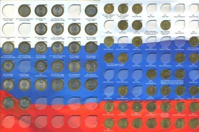 Лот: 24847621. Фото: 1. Набор 10 рублей биметалл с 2010... Россия после 1991 года