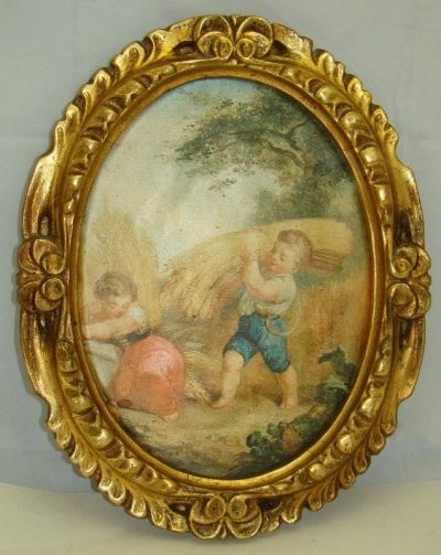 Лот: 14420770. Фото: 1. Репродукция на шелке в рамке большая... Другое (антиквариат)
