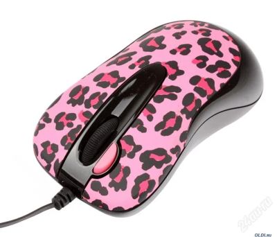 Лот: 678522. Фото: 1. Мини-мышь гламурная розово-леопардовая... Клавиатуры и мыши