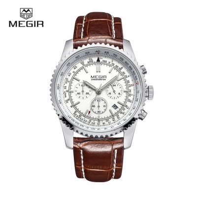 Лот: 8070224. Фото: 1. Megir Aviator Chronometer (серебристый... Оригинальные наручные часы