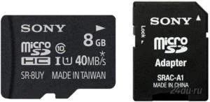 Лот: 5542282. Фото: 1. Карта памяти Microsdhc 8Gb Sony... Карты памяти
