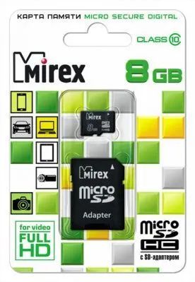 Лот: 22151116. Фото: 1. КАРТА ПАМЯТИ MIREX microSDHC 8GB... Карты памяти