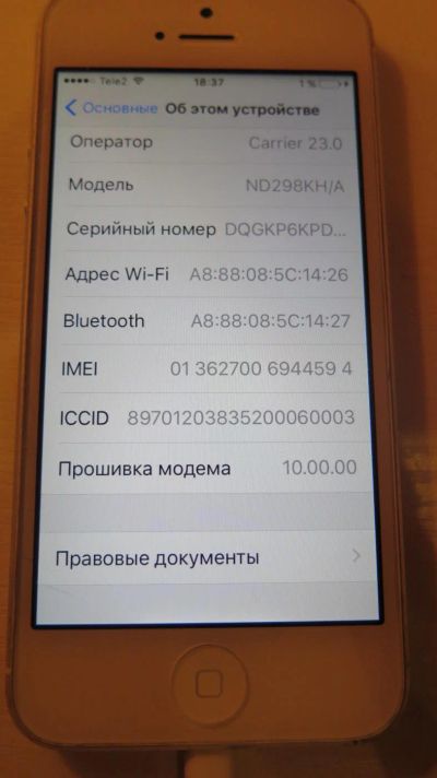 Лот: 6691481. Фото: 1. iPhone 5 16gb (silver). Смартфоны