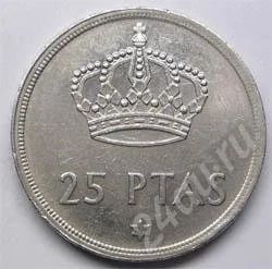 Лот: 202619. Фото: 1. Испания. 25 песет 1975г. Европа
