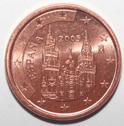 Лот: 10141238. Фото: 1. 1 евроцент 2005 год. Испания. Европа