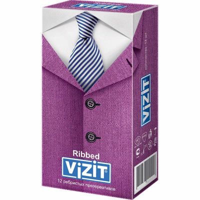 Лот: 23727770. Фото: 1. Vizit Ribbed Презервативы ребристые... Лекарства