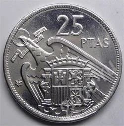 Лот: 352974. Фото: 1. Испания. 25 песет 1957г. На гурте... Европа