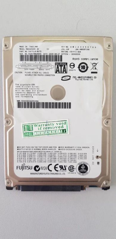 Лот: 21451584. Фото: 1. HDD 250gb Sata 2.5" Fujitsu жесткий... Жёсткие диски