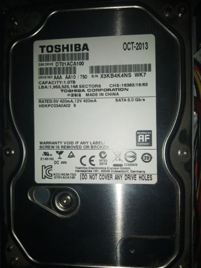 Лот: 16944543. Фото: 1. Жесткий диск 1ТБ 1000 toshiba. Жёсткие диски (HDD)