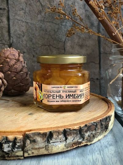 Лот: 17119157. Фото: 1. Мёд с имбирём, имбирь в меду... Мёд, продукты пчеловодства