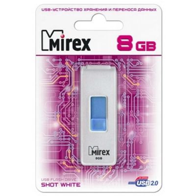 Лот: 16172804. Фото: 1. USB 8 Gb Mirex Shot white. USB-флеш карты