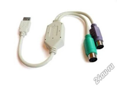 Лот: 13116727. Фото: 1. USB to PS/2 (6-Pin Mini DIN) переходник... Шлейфы, кабели, переходники