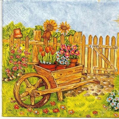 Лот: 2084944. Фото: 1. Салфетка для декупажа. Деревенский... Декупаж