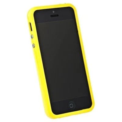 Лот: 4776732. Фото: 1. Бампер iPhone 5/5s желтый. Чехлы, бамперы