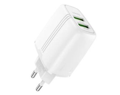 Лот: 20884709. Фото: 1. СЗУ-2USB Hoco N12 QC3.0 белый. Зарядные устройства, блоки питания, адаптеры сетевые для смартфонов