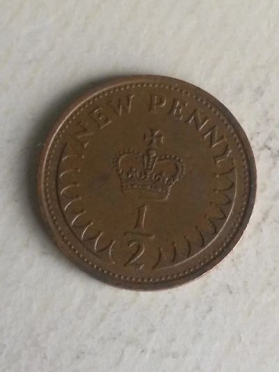 Лот: 15941624. Фото: 1. Великобритания ½ нового пенни... Великобритания и острова
