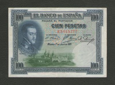 Лот: 16169671. Фото: 1. 100 песет 1925 года. Испания... Европа