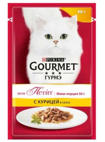 Лот: 16212671. Фото: 1. (Гурме) Мон Петит Курица 50г пауч... Корма