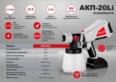 Лот: 23496684. Фото: 1. Краскопульт аккумуляторный 75... Электроинструмент