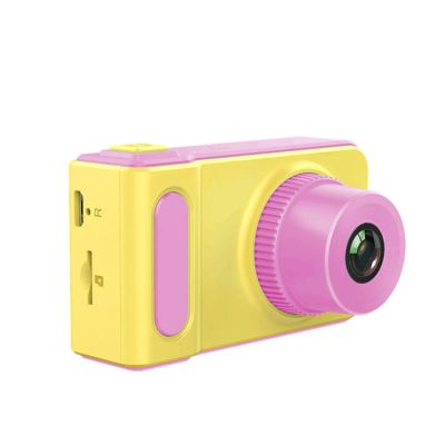 Лот: 20764578. Фото: 1. Детский фотоаппарат желто-розовый. Фоторамки, фотоальбомы