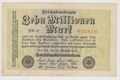 Лот: 11361596. Фото: 1. Германия 10 миллионов марок 1923г. Европа