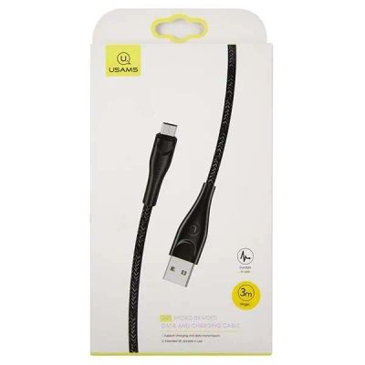 Лот: 22146430. Фото: 1. Кабель USAMS Micro U41 3m Black. Дата-кабели, переходники