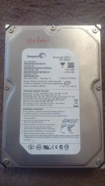 Лот: 10707597. Фото: 1. HDD Seagate Barracuda 7200.9 200Gb. Жёсткие диски (HDD)