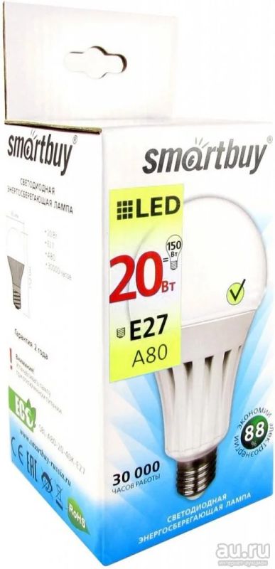 Лот: 8082474. Фото: 1. Лампа светодиодная Smartbuy A60... Другое освещение