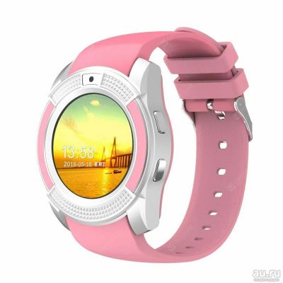 Лот: 15096371. Фото: 1. 🎀 Умные часы Smart Watch V8 розовые... Смарт-часы, фитнес-браслеты, аксессуары