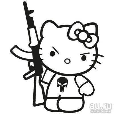 Лот: 8863828. Фото: 1. Hello Kitty - наклейка для Вашего... Наклейки автомобильные