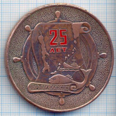 Лот: 15830748. Фото: 1. СССР медаль 25 лет Облрыбакколхозсоюз... Юбилейные