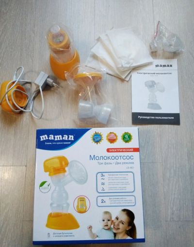 Лот: 14409975. Фото: 1. Молокоотсос электрический в коробке... Всё для кормления
