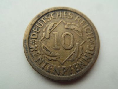 Лот: 10816190. Фото: 1. Германия 10 рентенпфеннигов 1924... Германия и Австрия