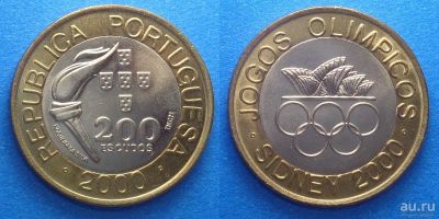 Лот: 13849641. Фото: 1. Португалия 200 эскудо 2000 Олимпийские... Европа