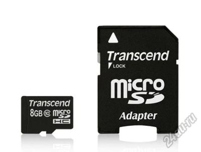 Лот: 5548430. Фото: 1. Карта памяти Microsdhc 8Gb Transcend... Карты памяти