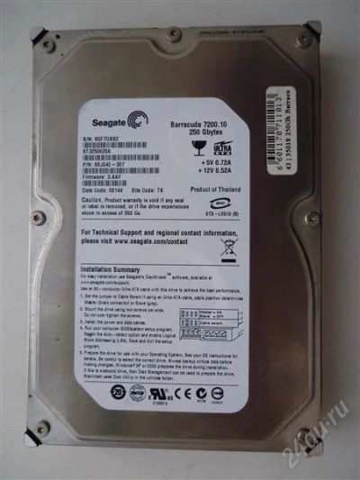 Лот: 2440355. Фото: 1. Жесткий диск Barracuda 7200.10... Жёсткие диски (HDD)