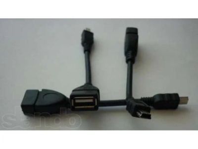 Лот: 3287355. Фото: 1. OTG Кабель USB - MiniUsb для подключения... Шлейфы, кабели, переходники
