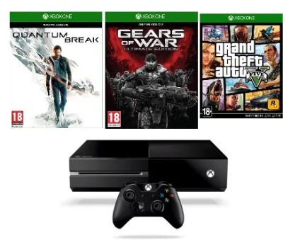 Лот: 7450128. Фото: 1. Xbox One + Quantum Break + GTA... Игровые приставки, консоли