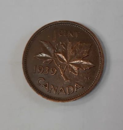 Лот: 21241398. Фото: 1. Монета Канада 1 цент 1939г. Америка
