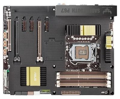Лот: 4082444. Фото: 1. Asus p67 Sabertooth+Core i7 2600... Материнские платы