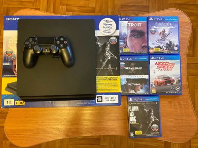 Лот: 16739851. Фото: 1. Sony PS4 slim 1Tb Оффициальная... Игровые приставки, консоли