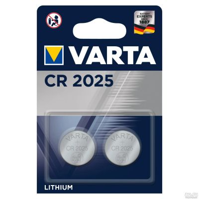 Лот: 15209298. Фото: 1. Батарейка CR2025 VARTA 2 шт./3В... Батарейки, аккумуляторы, элементы питания
